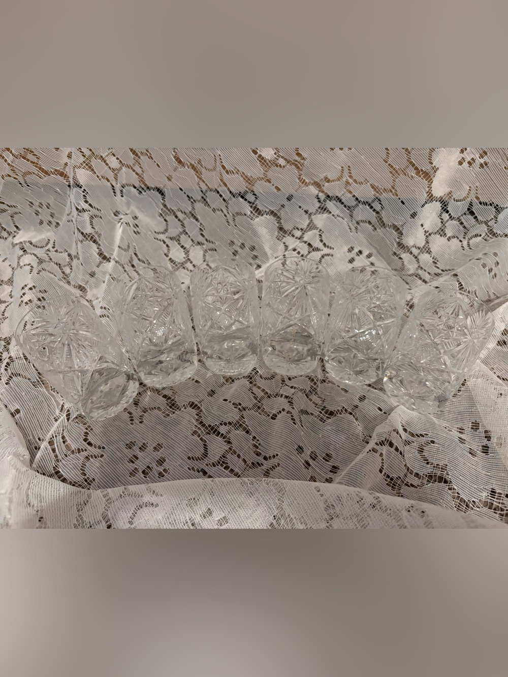 Russian Cut Crystal Shot Glasses - Clear (Set of 6)